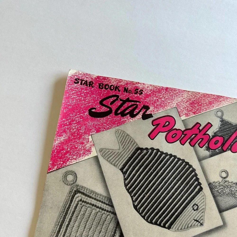 Vintage 1940's Star Crochet Potholder Design Patterns‎ Booklet #55